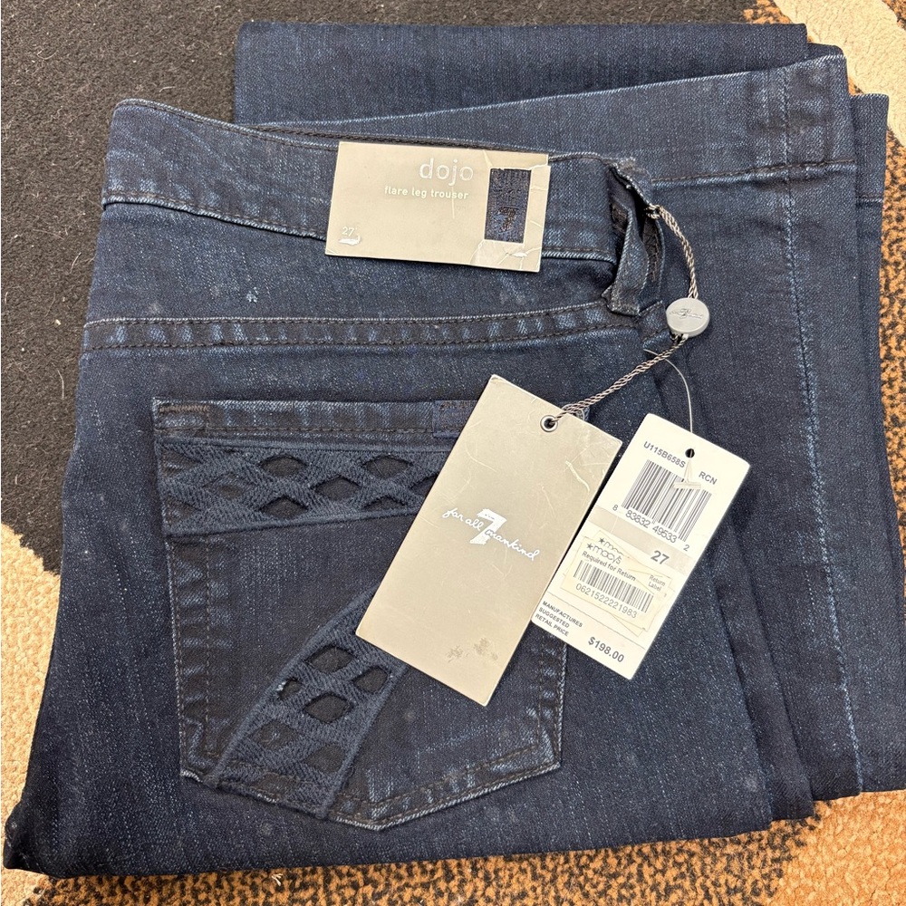 7 For All Mankind Dark Blue Flare Jeans